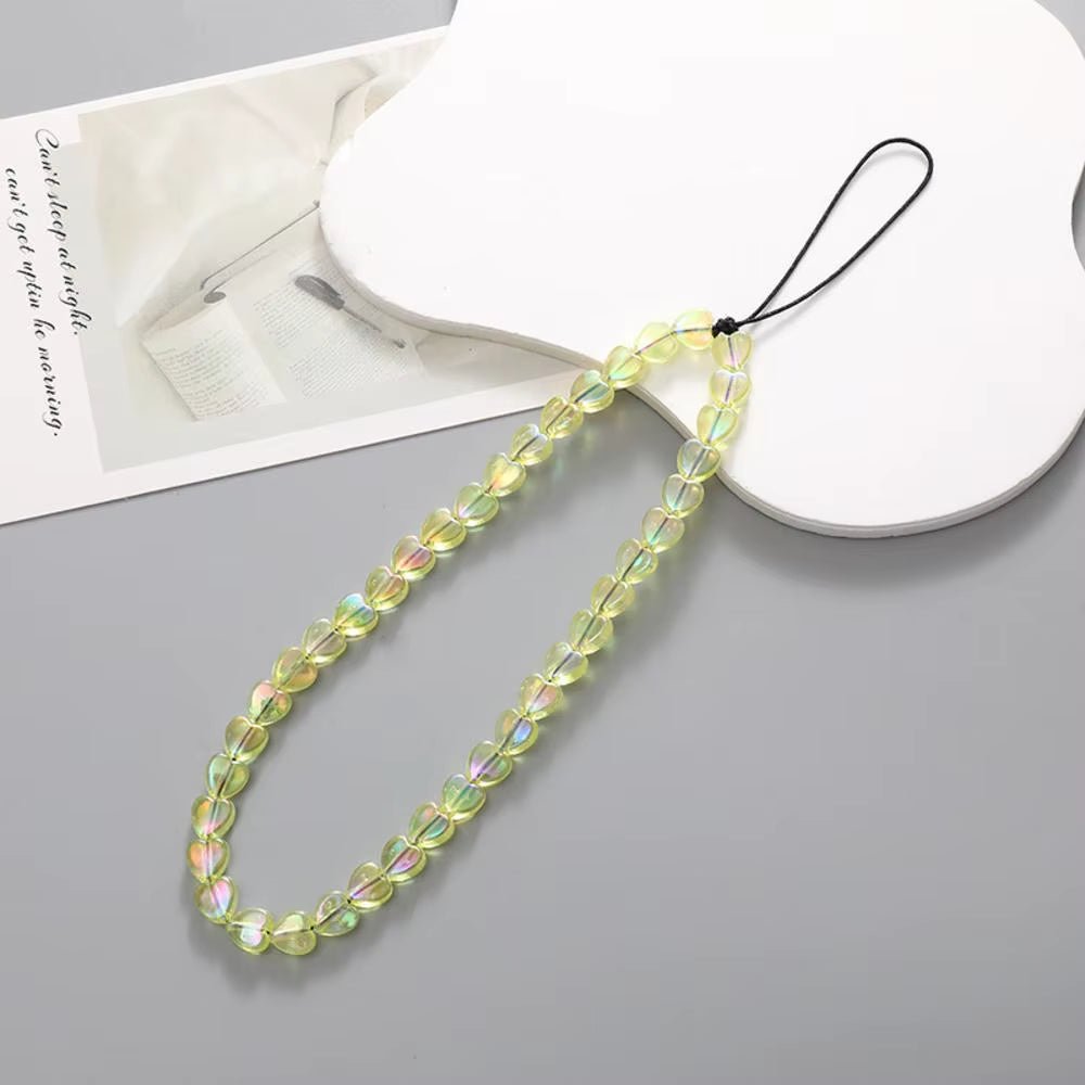Fashion Y2K Acrylic Mobile Phone Chain Five-Pointed Star Beaded Telephone Lanyard Hanging Rope for Women Bag Pendant Keychains