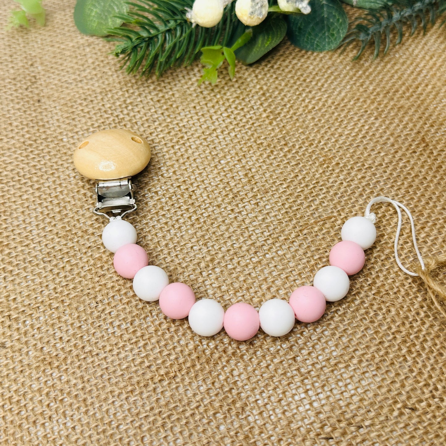 baby dummy chain silicone beaded