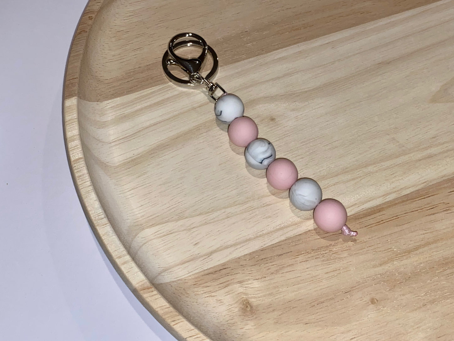 beaded silicone keychain accessory