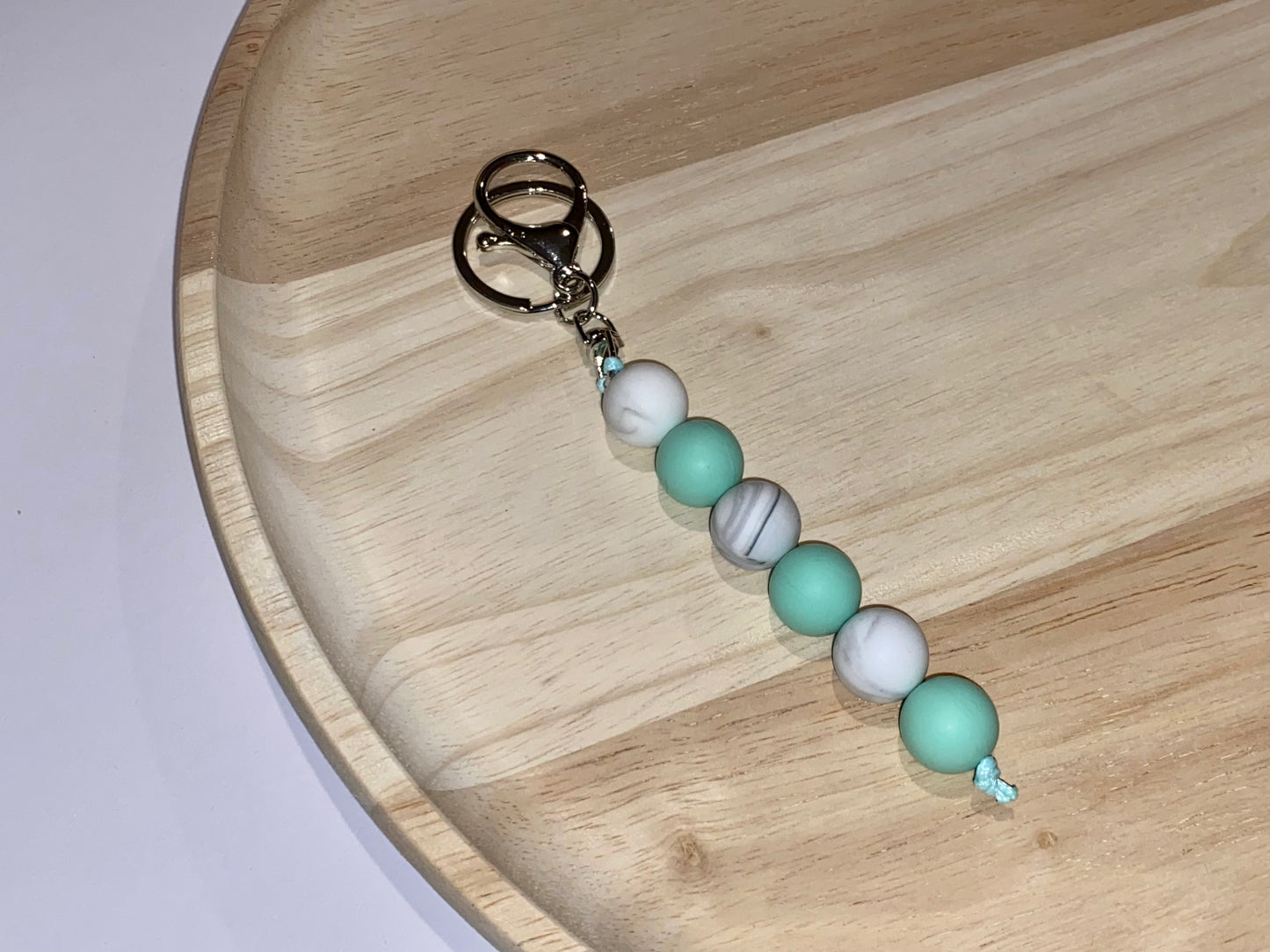beaded silicone keychain accessory