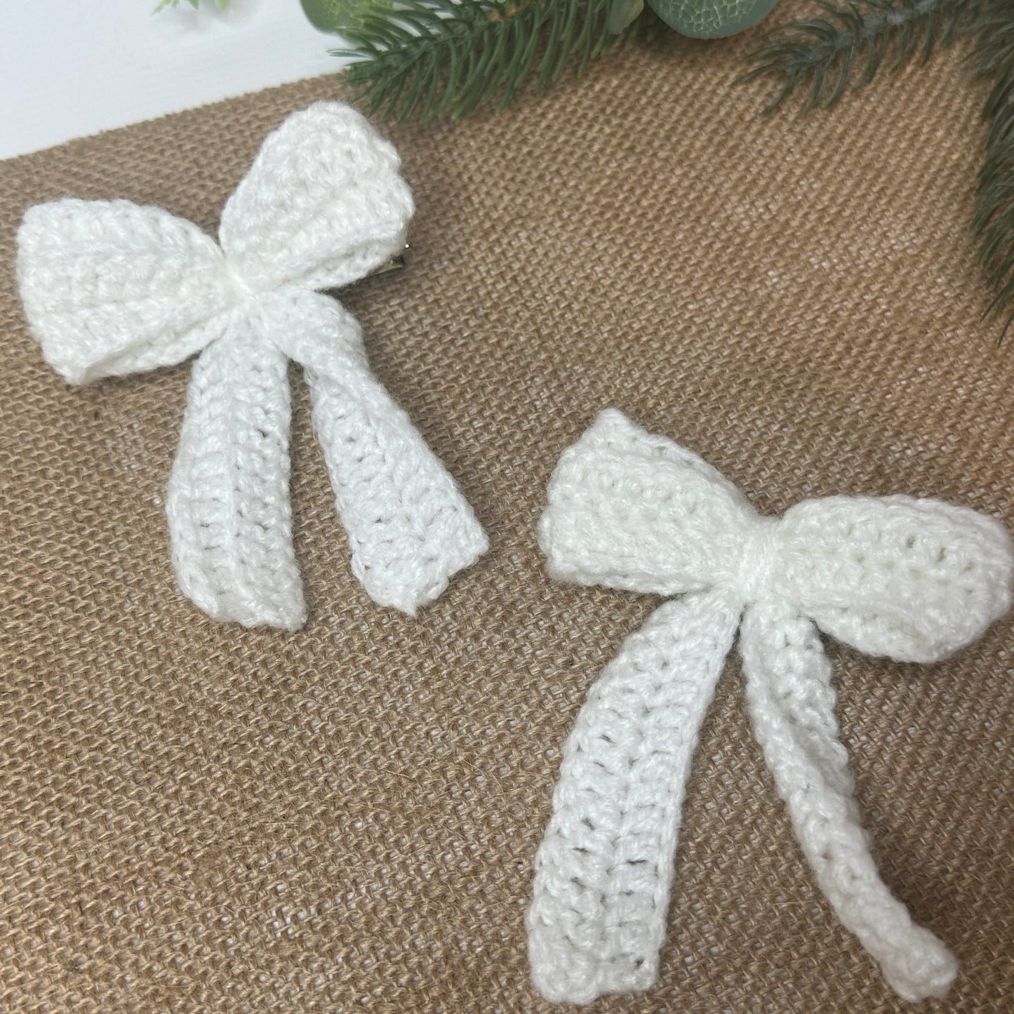 Crochet Bow- Hair Clip