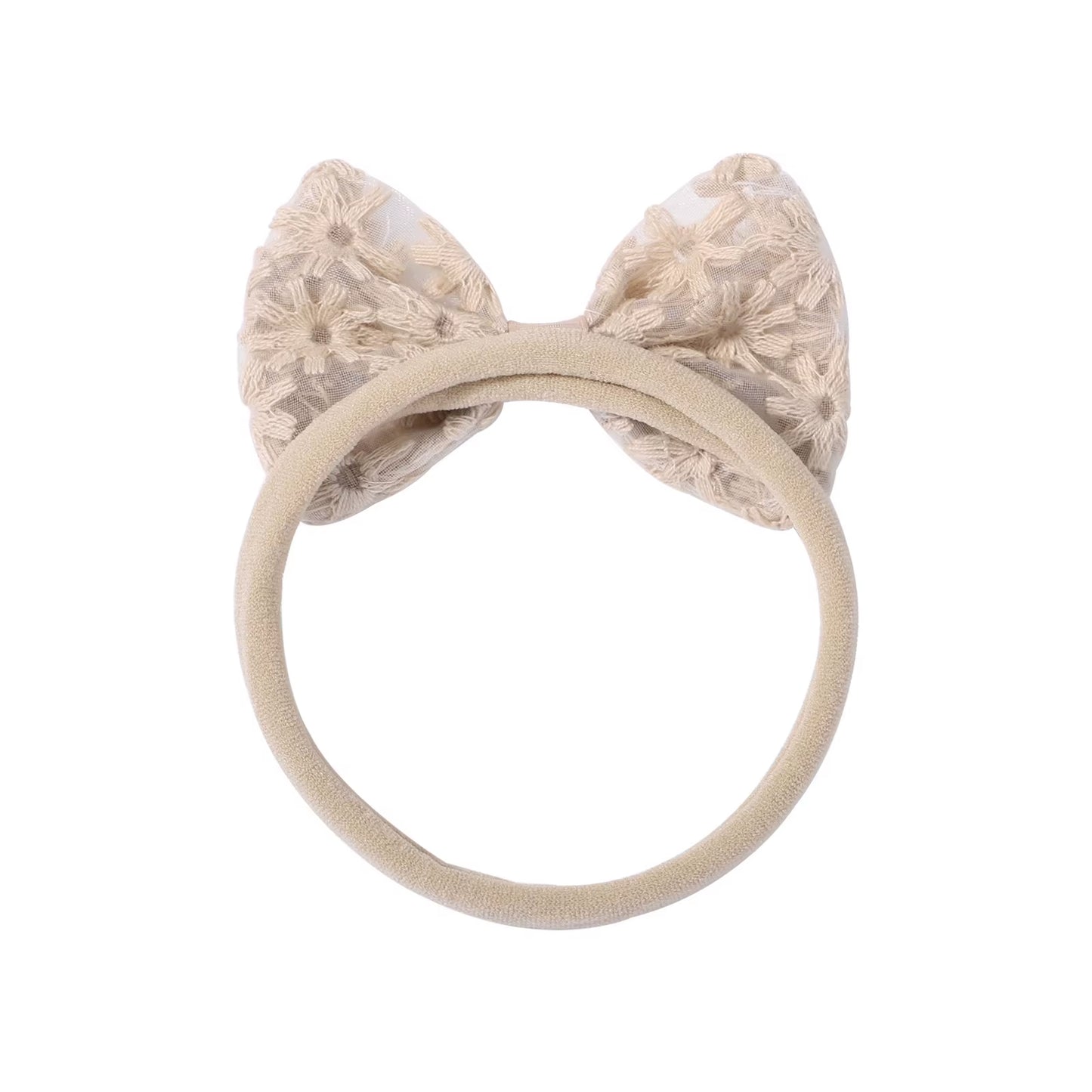 Baby Girls Embroidered Lace Headband Bow Newborn Elastic Hairband Fashion Floral Hair Baby Accessories Headwear