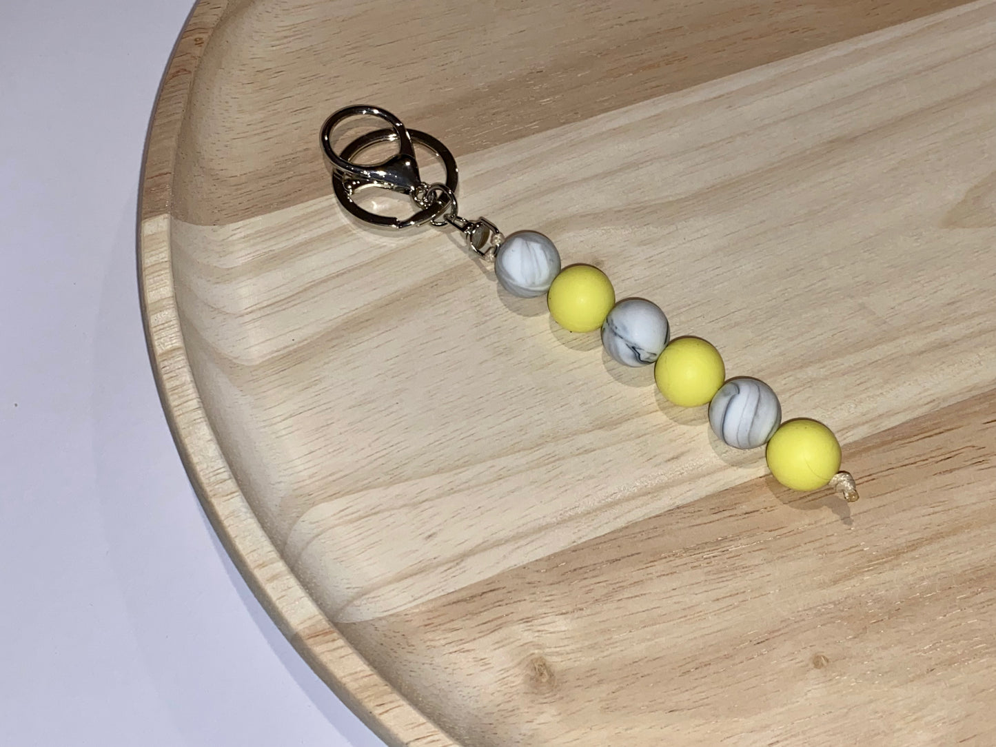 beaded silicone keychain accessory