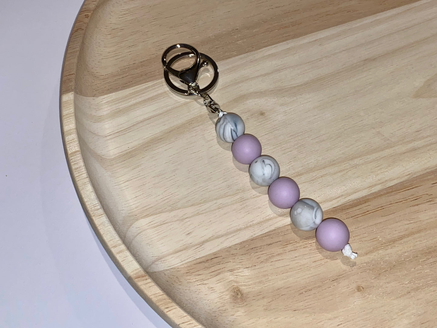 beaded silicone keychain accessory