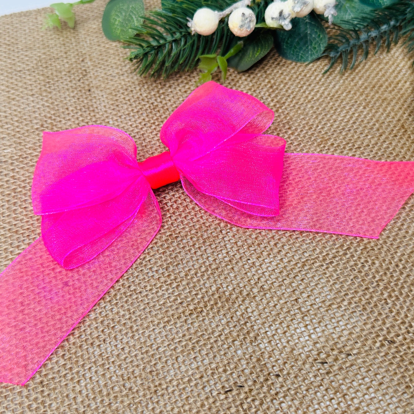 kids hair accessory bow pink