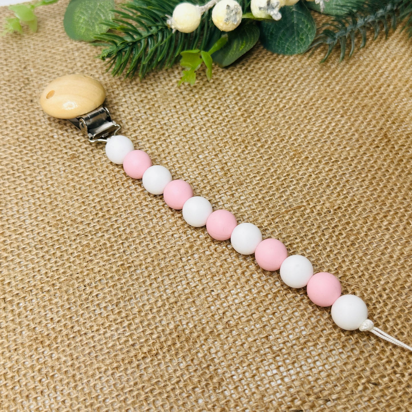 baby dummy chain silicone beaded