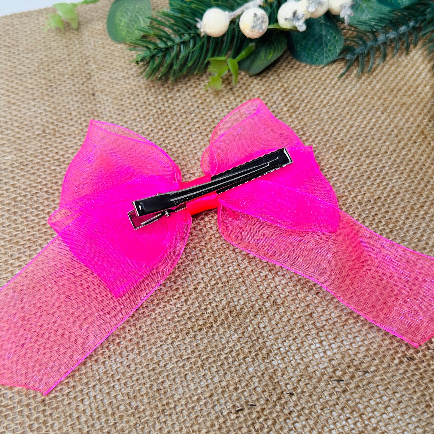 kids hair accessory bow pink