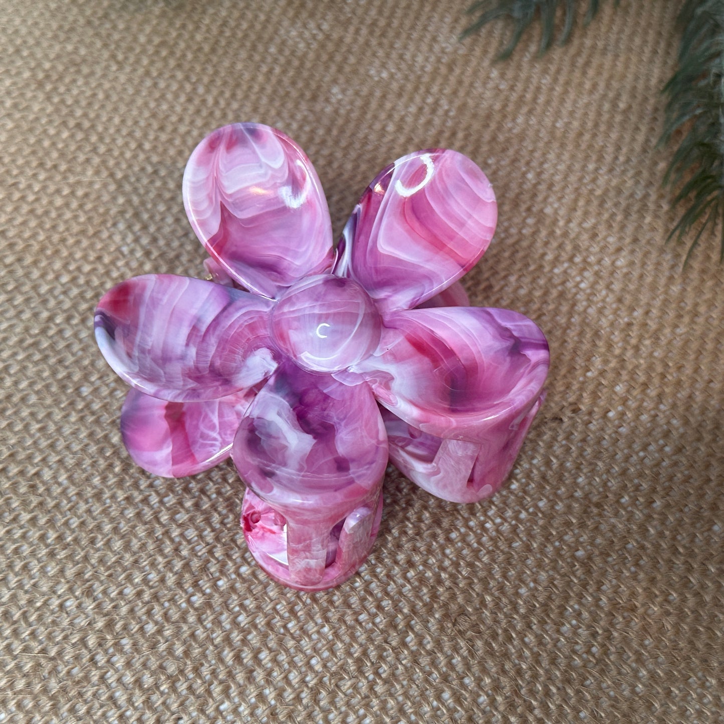 Marble Flower Hair Claw - Purples