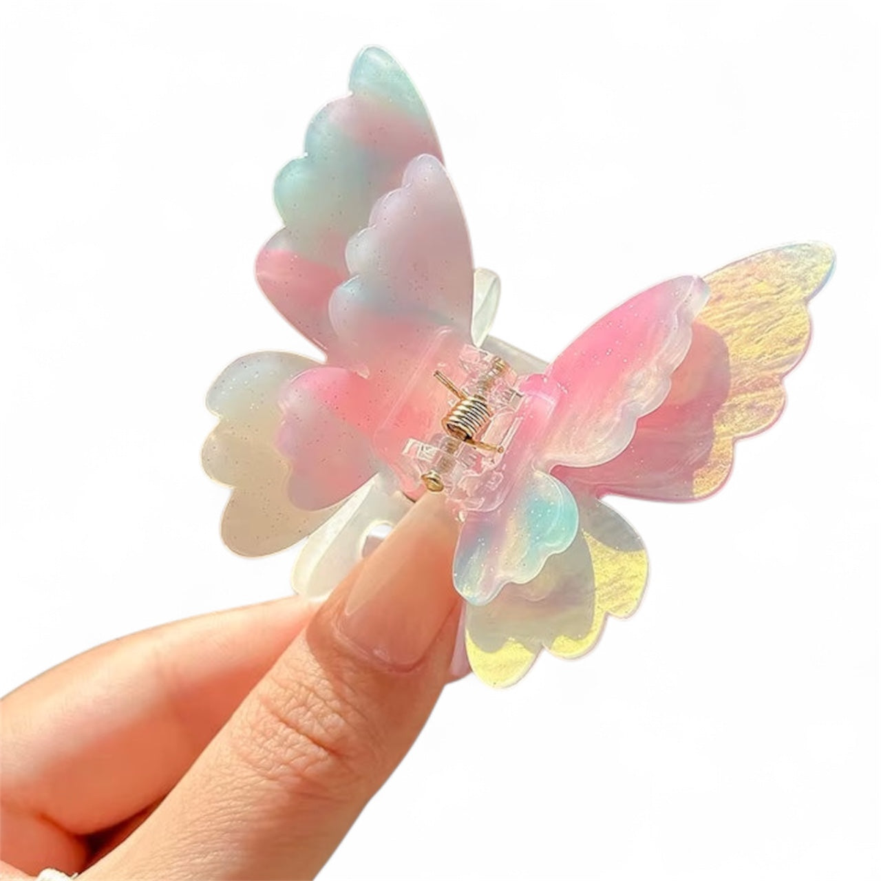 Sweet Colour Changing Butterfly Hair Claw Summer Fairy Hair Clip for Women Girl Clip