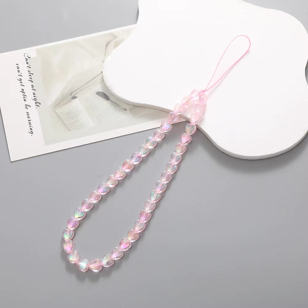 Fashion Y2K Acrylic Mobile Phone Chain Five-Pointed Star Beaded Telephone Lanyard Hanging Rope for Women Bag Pendant Keychains