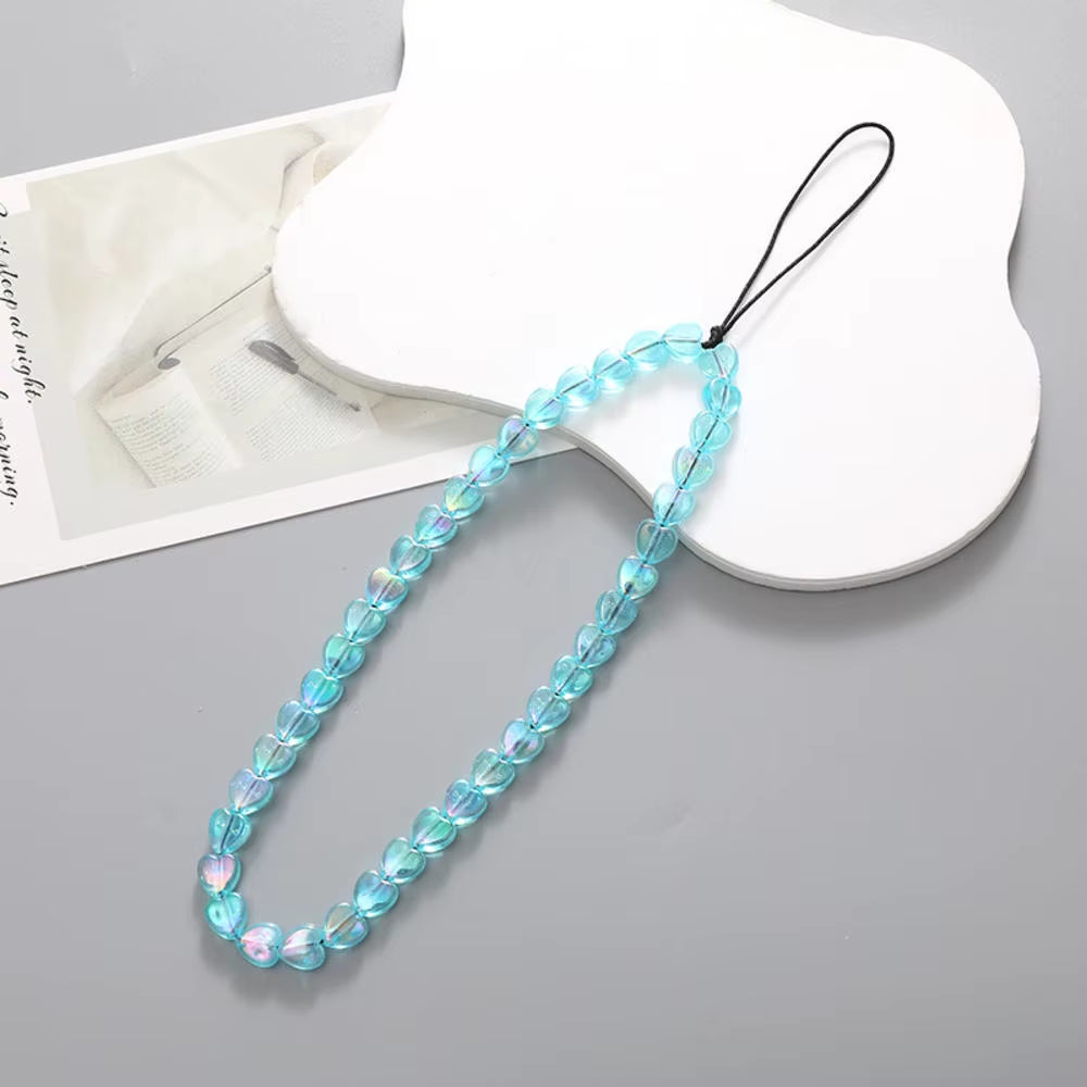 Fashion Y2K Acrylic Mobile Phone Chain Five-Pointed Star Beaded Telephone Lanyard Hanging Rope for Women Bag Pendant Keychains