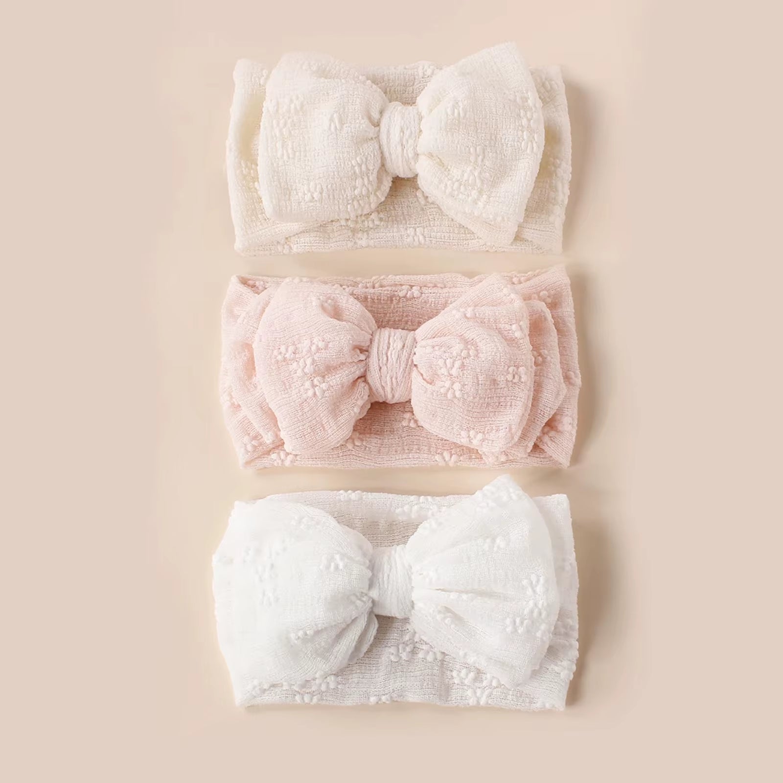 3Pcs Mesh Bow Baby Headband 