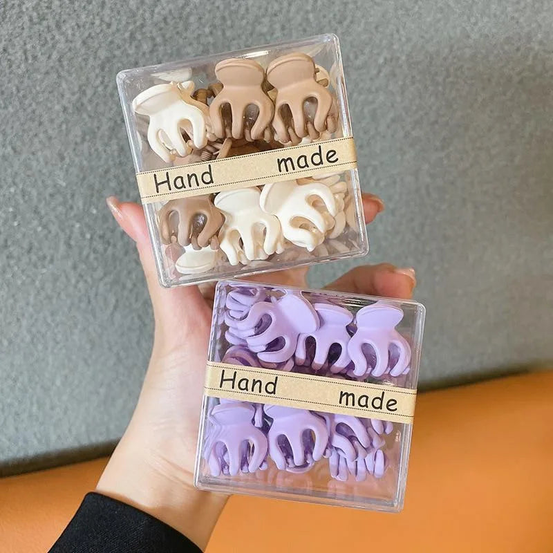 10Pcs/Box Matte Plastic Mini Hair Claws Clips Baby Gilrs Sweet Small Hairpin Hairgrips Barrettes Headwear Fashion Accessories
