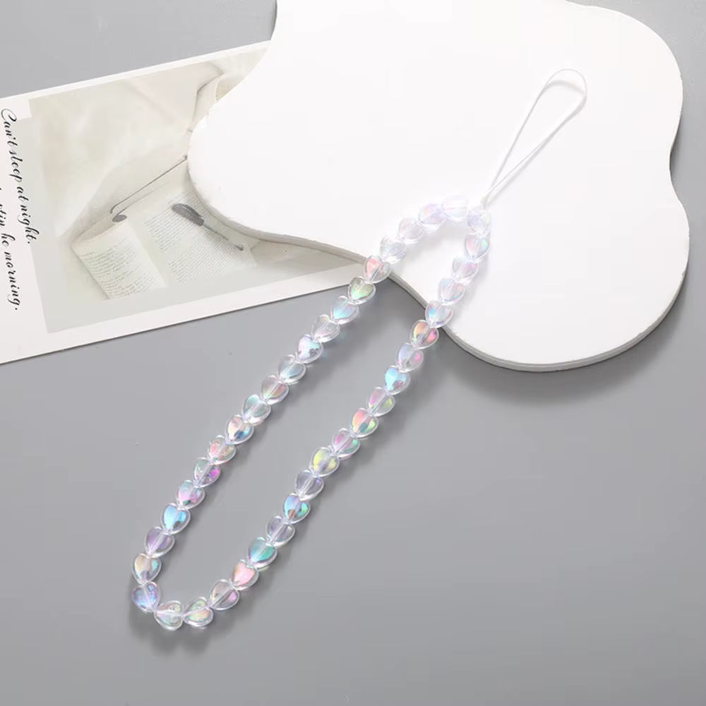 Fashion Y2K Acrylic Mobile Phone Chain Five-Pointed Star Beaded Telephone Lanyard Hanging Rope for Women Bag Pendant Keychains
