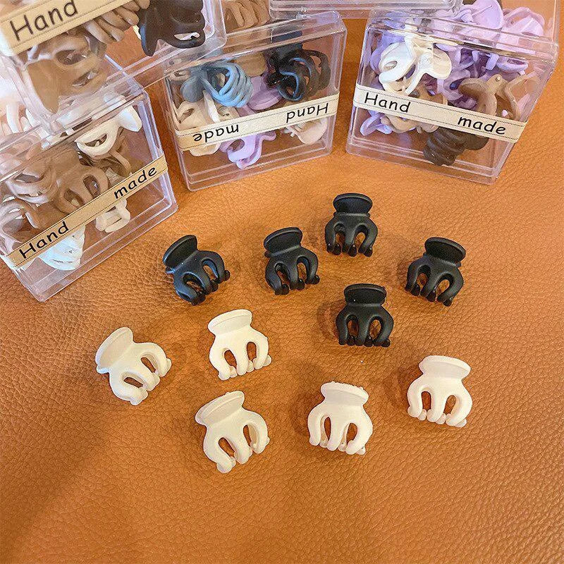 10Pcs/Box Matte Plastic Mini Hair Claws Clips Baby Gilrs Sweet Small Hairpin Hairgrips Barrettes Headwear Fashion Accessories