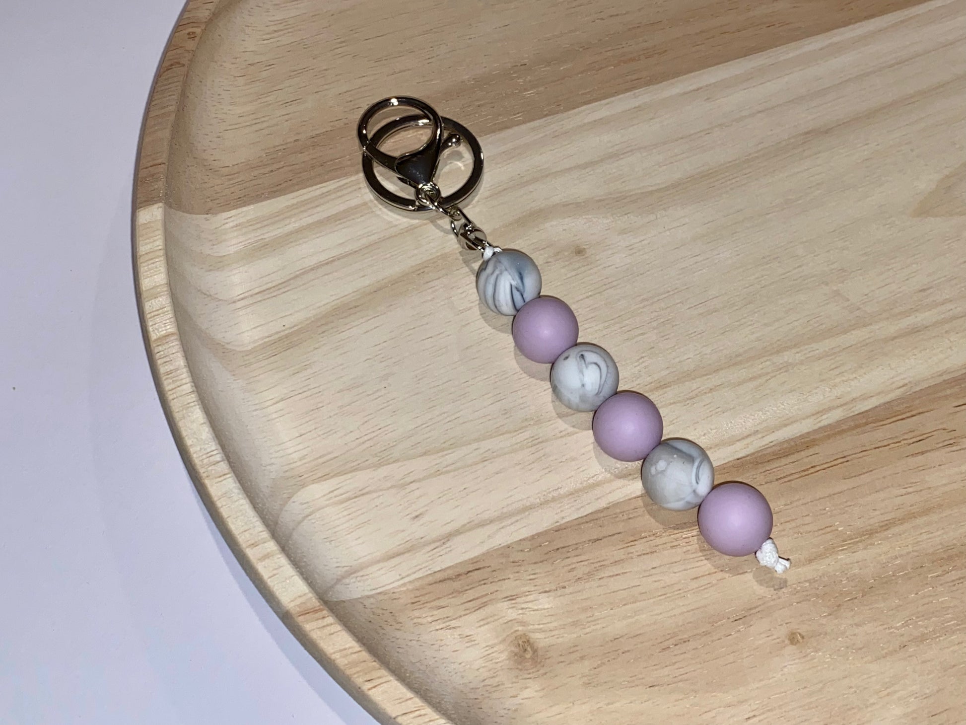 beaded silicone keychain accessory