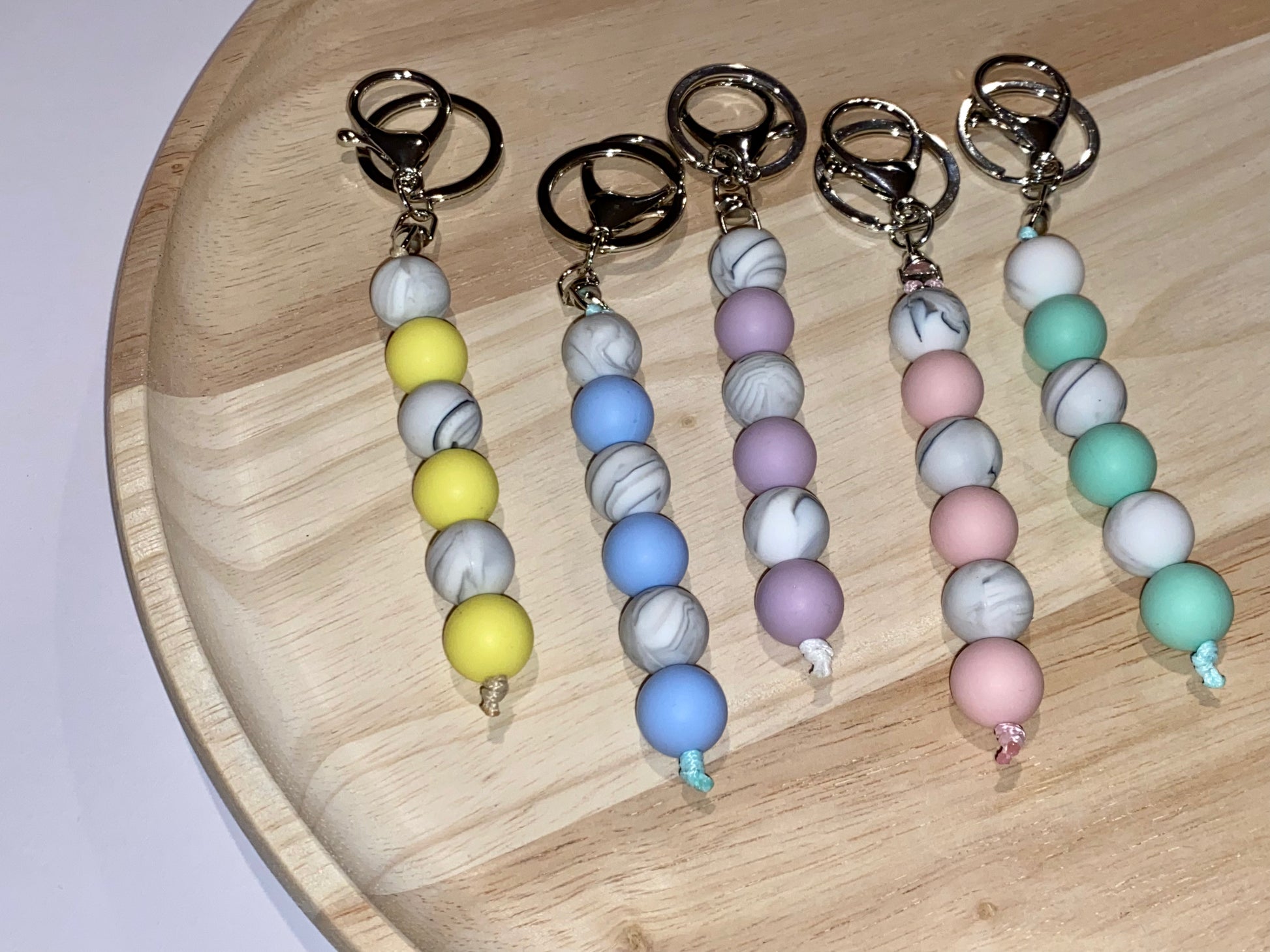 beaded silicone keychain accessory