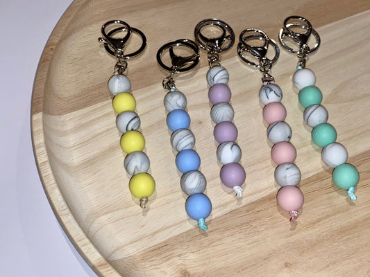beaded silicone keychain accessory