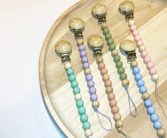 beaded silicone dummy chain baby accessory