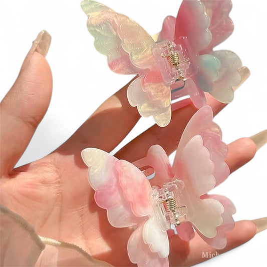 Sweet Colour Changing Butterfly Hair Claw Summer Fairy Hair Clip for Women Girl Clip
