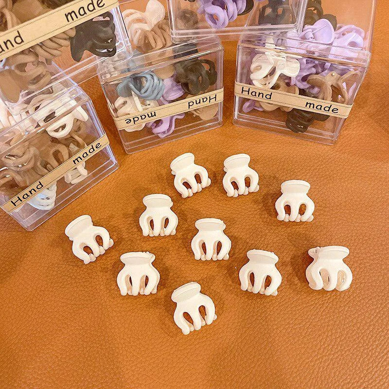 10Pcs/Box Matte Plastic Mini Hair Claws Clips Baby Gilrs Sweet Small Hairpin Hairgrips Barrettes Headwear Fashion Accessories